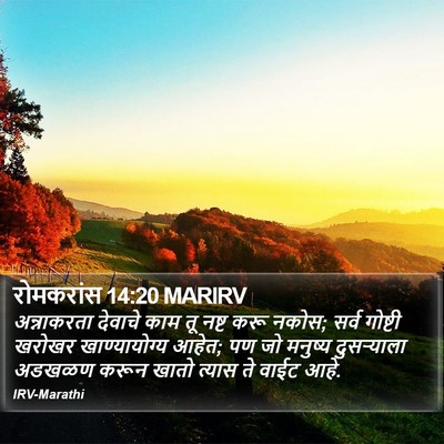 रोमकरांस 14:20 MARIRV Bible Verse Image