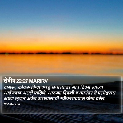 लेवीय 22:27 MARIRV Bible Verse Image