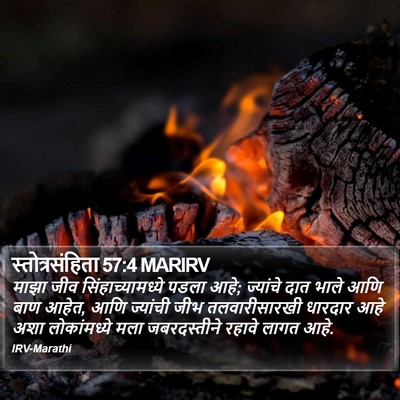 स्तोत्रसंहिता 57:4 MARIRV Bible Verse Image