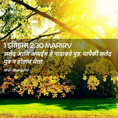 Picture 02 - 1 इतिहास 2:30 MARIRV - सलेद आणि अप्पईम हे - Bible Verse Picture