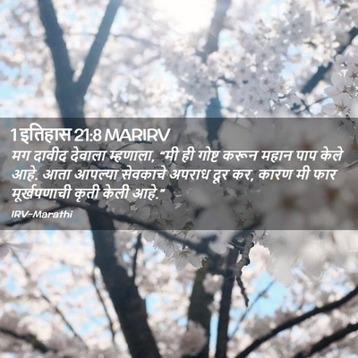 Picture 02 - 1 इतिहास 21:8 MARIRV - मग दावीद देवाला - Bible Verse Picture