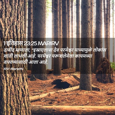 Picture 02 - 1 इतिहास 23:25 MARIRV - दावीद म्हणाला, - Bible Verse Picture
