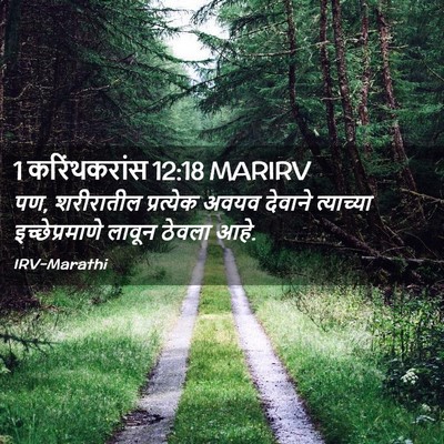 Picture 02 - 1 करिंथकरांस 12:18 MARIRV - पण, शरीरातील - Bible Verse Picture