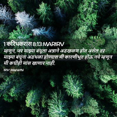 Picture 02 - 1 करिंथकरांस 8:13 MARIRV - म्हणून, जर माझ्या - Bible Verse Picture