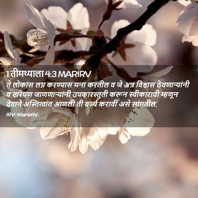 Picture 02 - 1 तीमथ्याला 4:3 MARIRV - ते लोकांस लग्न - Bible Verse Picture