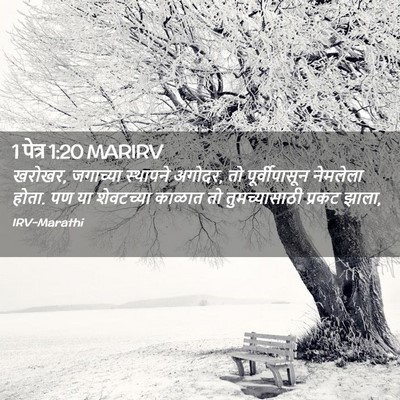Picture 02 - 1 पेत्र 1:20 MARIRV - खरोखर, जगाच्या - Bible Verse Picture
