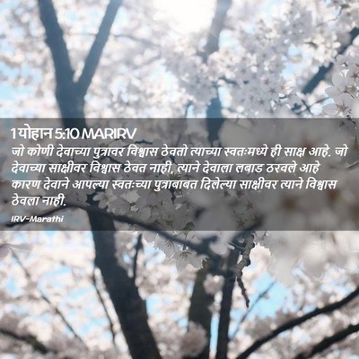 Picture 02 - 1 योहान 5:10 MARIRV - जो कोणी देवाच्या - Bible Verse Picture