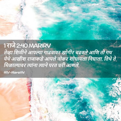 Picture 02 - 1 राजे 2:40 MARIRV - तेव्हा शिमीने - Bible Verse Picture