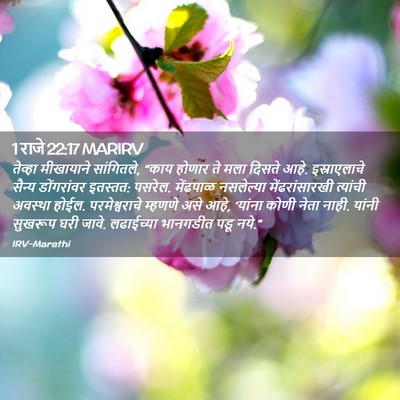 Picture 02 - 1 राजे 22:17 MARIRV - तेव्हा मीखायाने - Bible Verse Picture