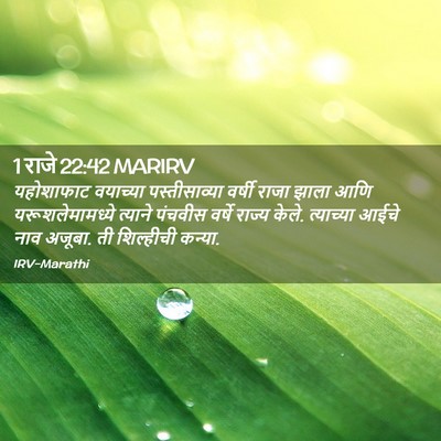 Picture 02 - 1 राजे 22:42 MARIRV - यहोशाफाट वयाच्या - Bible Verse Picture