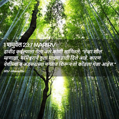 Picture 02 - 1 शमुवेल 23:7 MARIRV - दावीद कईल्याला - Bible Verse Picture
