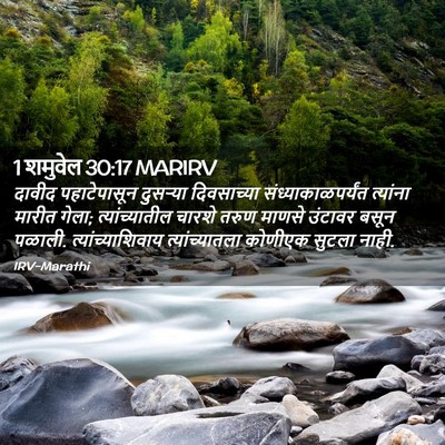Picture 02 - 1 शमुवेल 30:17 MARIRV - दावीद पहाटेपासून - Bible Verse Picture