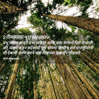 Picture 02 - 2 तीमथ्याला 4:17 MARIRV - प्रभू माझ्या - Bible Verse Picture