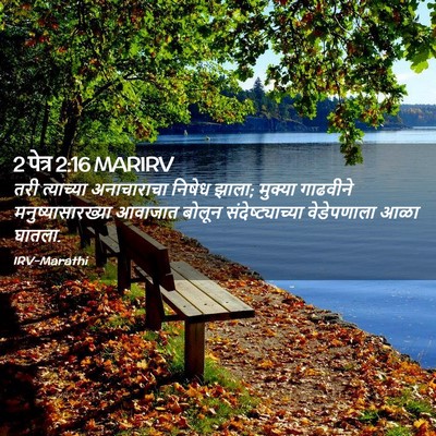 Picture 02 - 2 पेत्र 2:16 MARIRV - तरी त्याच्या - Bible Verse Picture