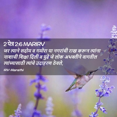 Picture 02 - 2 पेत्र 2:6 MARIRV - जर त्याने सदोम व - Bible Verse Picture