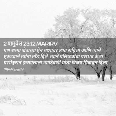 Picture 02 - 2 शमुवेल 23:12 MARIRV - पण शम्मा शेताच्या - Bible Verse Picture
