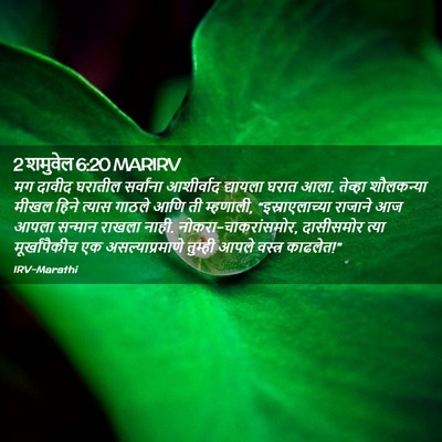 Picture 02 - 2 शमुवेल 6:20 MARIRV - मग दावीद घरातील - Bible Verse Picture