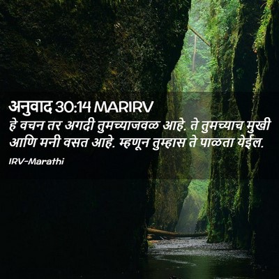 Picture 02 - अनुवाद 30:14 MARIRV - हे वचन तर अगदी - Bible Verse Picture