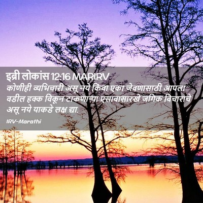 Picture 02 - इब्री लोकांस 12:16 MARIRV - कोणीही व्यभिचारी - Bible Verse Picture