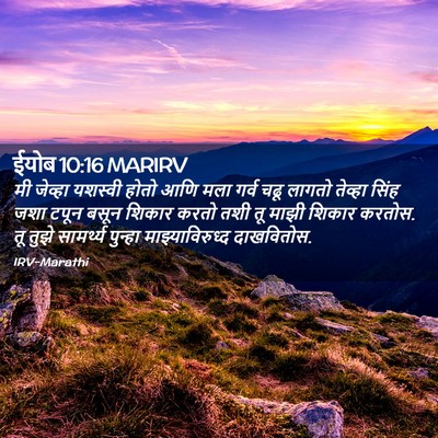 Picture 02 - ईयोब 10:16 MARIRV - मी जेव्हा यशस्वी - Bible Verse Picture