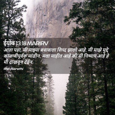 Picture 02 - ईयोब 13:18 MARIRV - आता पहा, मी माझ्या - Bible Verse Picture