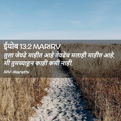 Picture 02 - ईयोब 13:2 MARIRV - तुला जेवढे माहीत - Bible Verse Picture