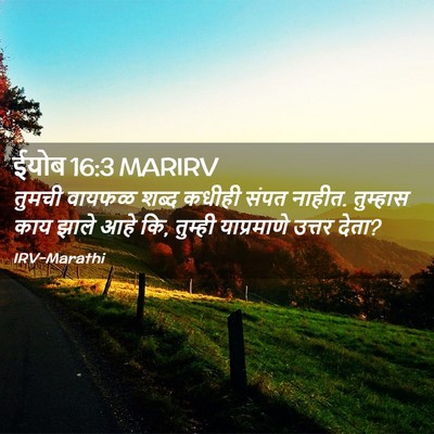 Picture 02 - ईयोब 16:3 MARIRV - तुमची वायफळ शब्द - Bible Verse Picture
