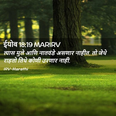 Picture 02 - ईयोब 18:19 MARIRV - त्यास मुले आणि - Bible Verse Picture