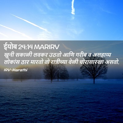 Picture 02 - ईयोब 24:14 MARIRV - खुनी सकाळी लवकर - Bible Verse Picture