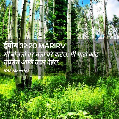 Picture 02 - ईयोब 32:20 MARIRV - मी बोललो तर मला बरे - Bible Verse Picture