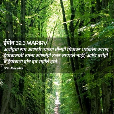 Picture 02 - ईयोब 32:3 MARIRV - अलीहूचा राग आणखी - Bible Verse Picture