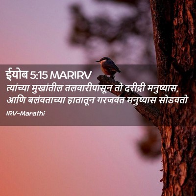 Picture 02 - ईयोब 5:15 MARIRV - त्यांच्या - Bible Verse Picture