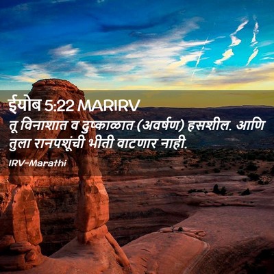 Picture 02 - ईयोब 5:22 MARIRV - तू विनाशात व - Bible Verse Picture