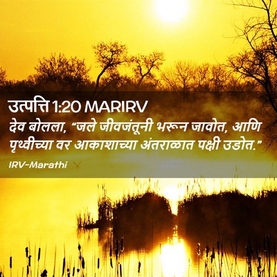 Picture 02 - उत्पत्ति 1:20 MARIRV - देव बोलला, “जले - Bible Verse Picture