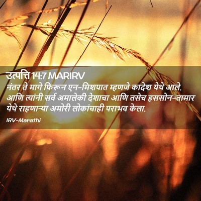 Picture 02 - उत्पत्ति 14:7 MARIRV - नंतर ते मागे फिरून - Bible Verse Picture