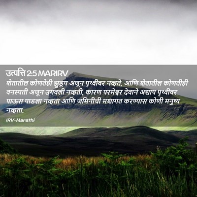 Picture 02 - उत्पत्ति 2:5 MARIRV - शेतातील कोणतेही - Bible Verse Picture