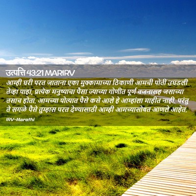 Picture 02 - उत्पत्ति 43:21 MARIRV - आम्ही घरी परत - Bible Verse Picture