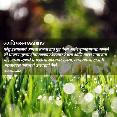 Picture 02 - उत्पत्ति 48:14 MARIRV - परंतु इस्राएलाने - Bible Verse Picture