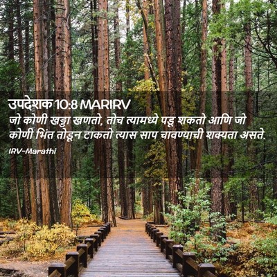 Picture 02 - उपदेशक 10:8 MARIRV - जो कोणी खड्डा खणतो, - Bible Verse Picture