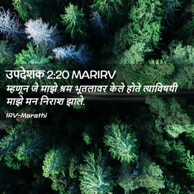 Picture 02 - उपदेशक 2:20 MARIRV - म्हणून जे माझे - Bible Verse Picture