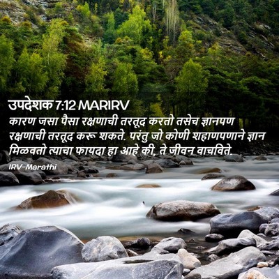 Picture 02 - उपदेशक 7:12 MARIRV - कारण जसा पैसा - Bible Verse Picture