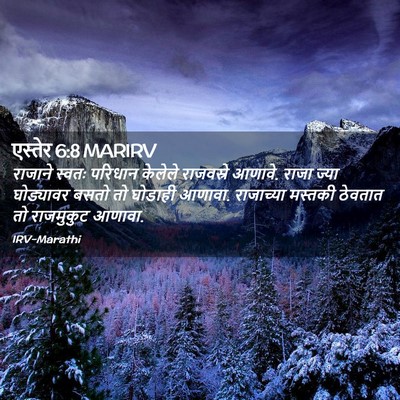 Picture 02 - एस्तेर 6:8 MARIRV - राजाने स्वतः - Bible Verse Picture