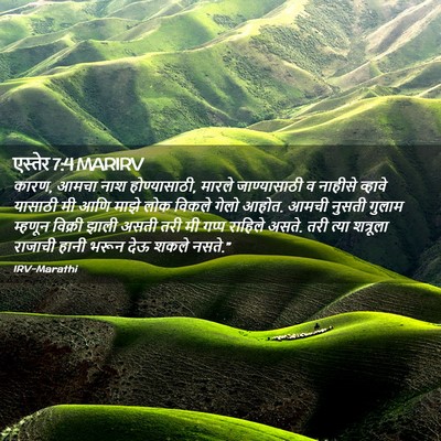 Picture 02 - एस्तेर 7:4 MARIRV - कारण, आमचा नाश - Bible Verse Picture