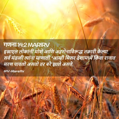 Picture 02 - गणना 14:2 MARIRV - इस्राएल लोकांनी - Bible Verse Picture