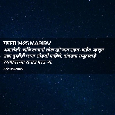 Picture 02 - गणना 14:25 MARIRV - अमालेकी आणि कनानी - Bible Verse Picture