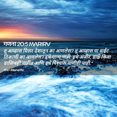 Picture 02 - गणना 20:5 MARIRV - तू आम्हास मिसर - Bible Verse Picture