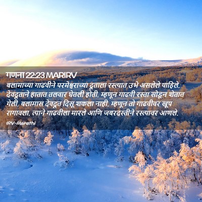 Picture 02 - गणना 22:23 MARIRV - बलामाच्या गाढवीने - Bible Verse Picture