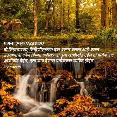 Picture 02 - गणना 24:9 MARIRV - तो सिंहासारखा, - Bible Verse Picture