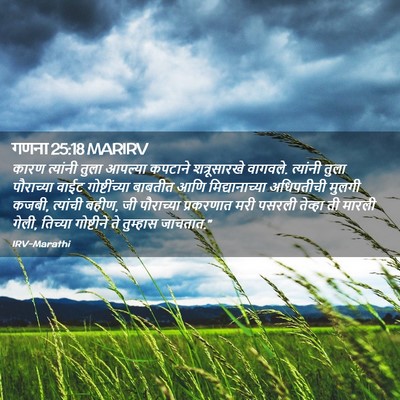 Picture 02 - गणना 25:18 MARIRV - कारण त्यांनी तुला - Bible Verse Picture