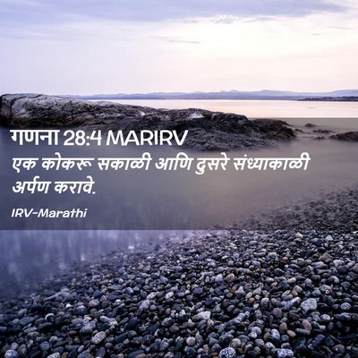 Picture 02 - गणना 28:4 MARIRV - एक कोकरू सकाळी आणि - Bible Verse Picture